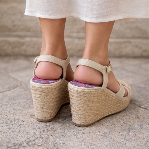 K9 by Rocket Dog Espadrille Wedge Sandals Tweed Canvas Ankle Strap 9.5 New - Picture 2 of 14